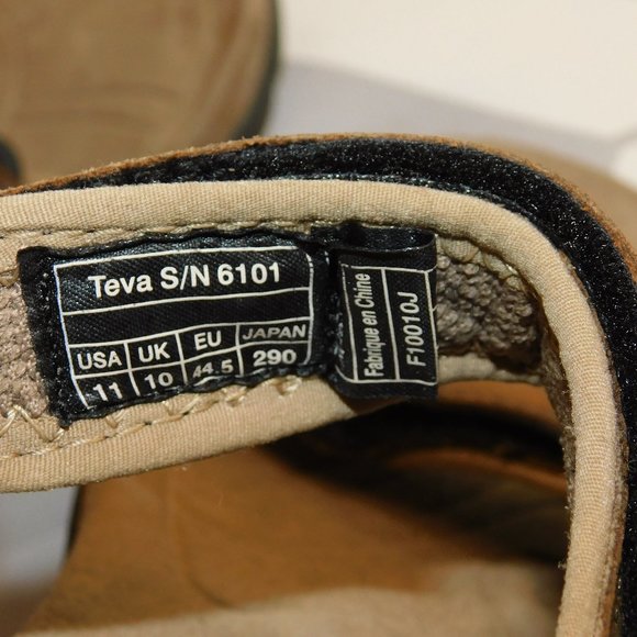Teva 6101 Fossil Canyon Leather Sandal Size 11 Waterproof